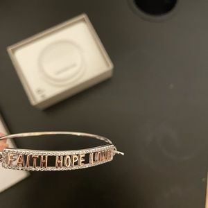 Faith, Hope, Love Bar Adjustable Bracelet